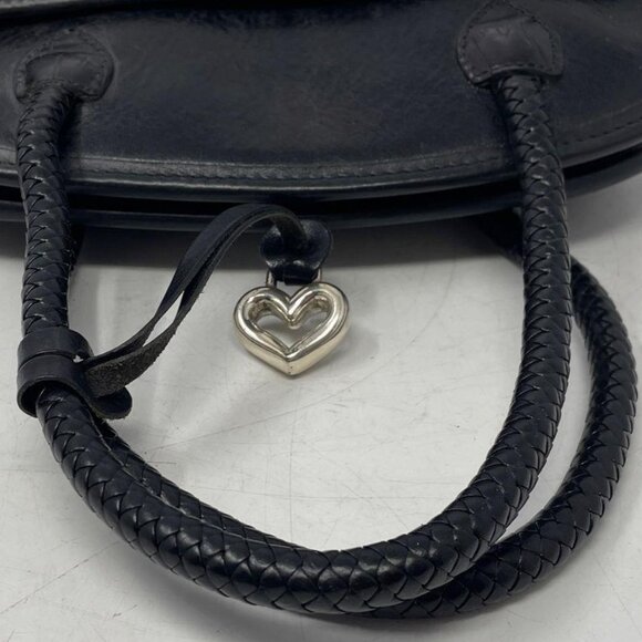 Brighton Womens Chantilly Black Croc Embossed Leather Double Handle Satchel Bag - Picture 3 of 4